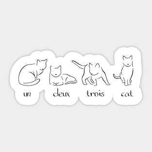 Cats Cute Funny French Joke Gift Birthday Favourite Love My Cat France Present Paws Sticker